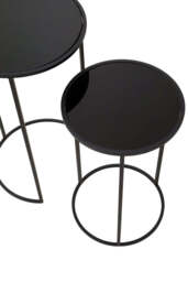 Banstead Set of Two Round Black Plant Stands – Contemporary Plant Stands - thumbnail 3