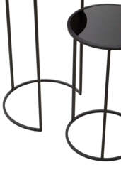 Banstead Set of Two Round Black Plant Stands – Contemporary Plant Stands - thumbnail 6