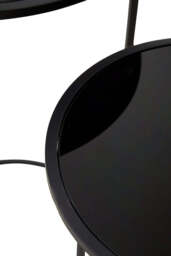 Banstead Set of Two Round Black Plant Stands – Contemporary Plant Stands - thumbnail 2