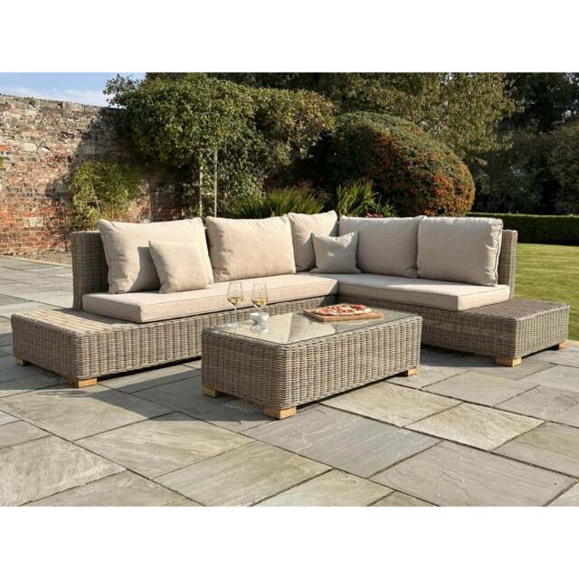 Capri Collection Outdoor Large Corner And Coffee Table Set - image 1