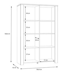Bohol Display Cabinet with LED Lights in Grey Riviera Oak - thumbnail 5