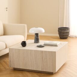 Dice Square Coffee Table in Light Travertine Finish - thumbnail 2