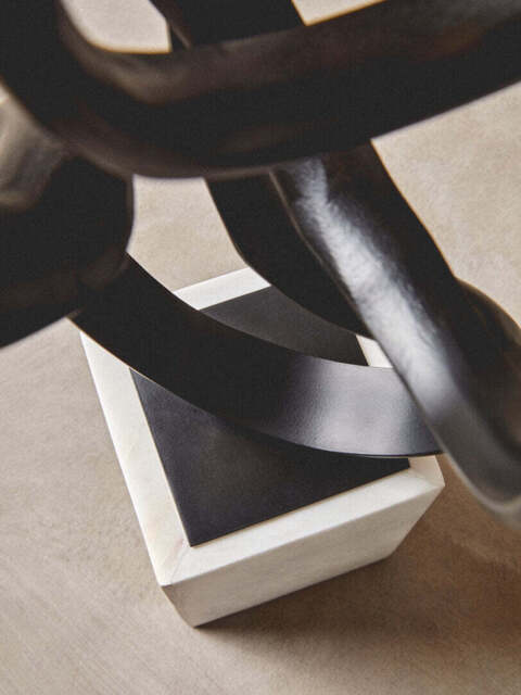 Breeze Black Finish Aluminium Knot Sculpture - image 1