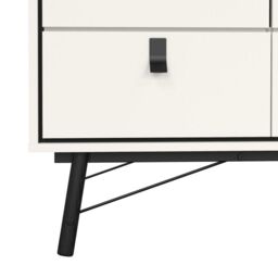 Ry 3 Door 3 Drawer Wardrobe in Matt White – Stylish Bedroom Storage - thumbnail 4