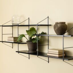 Belfast Wall Unit with 4 Shelves in Matte Black - thumbnail 1