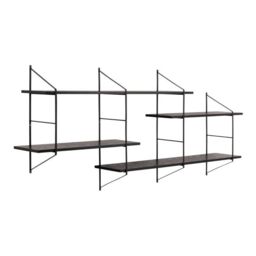 Belfast Wall Unit with 4 Shelves in Matte Black - thumbnail 2