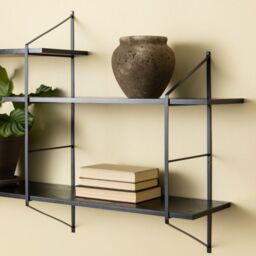 Belfast Wall Unit with 4 Shelves in Matte Black - thumbnail 4
