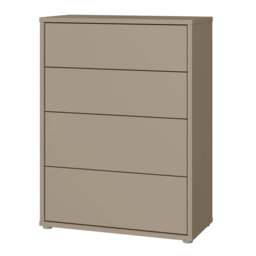 Alice Springs 4 Drawer Chest with Push-to-Open Drawers in Taupe - thumbnail 3