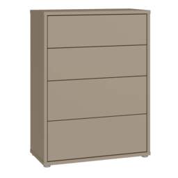 Alice Springs 4 Drawer Chest with Push-to-Open Drawers in Taupe