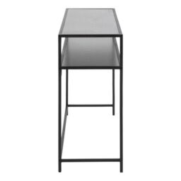 Seaford Black Metal Console Table with Black Top - thumbnail 3