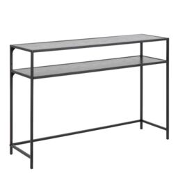 Seaford Black Metal Console Table with Black Top - thumbnail 2