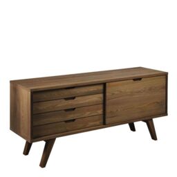 A-Line Sideboard with 4 Drawers and Sliding Door in Smoked Oak - thumbnail 1