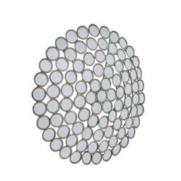 Large Antiqued Silver Round Convex Mirror - thumbnail 1