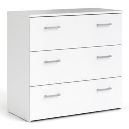 Space Package - Bedside 1 Drawer + Chest of 3 Drawers + Wardrobe with 2 Doors in White - thumbnail 4