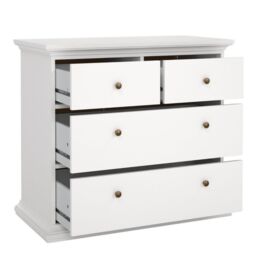 Paris 3 Piece Bedroom Furniture Package – 2 Drawer Bedside, 4 Drawer Chest & 2 Door Wardrobe in White - thumbnail 5