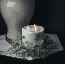 Modern & Luminous: Marble Effect LED Candle - thumbnail 1