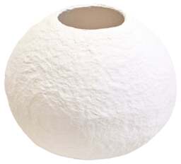 Vase Cotton Ravessa Mache White Large Round - thumbnail 1