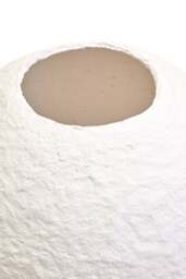 Vase Cotton Ravessa Mache White Large Round - thumbnail 3