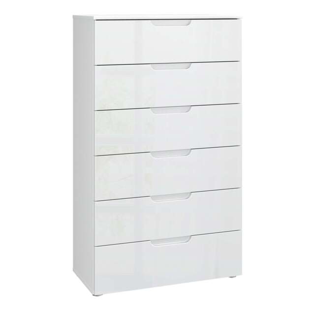 Sienna Chest of 6 Drawers in White Gloss - image 1
