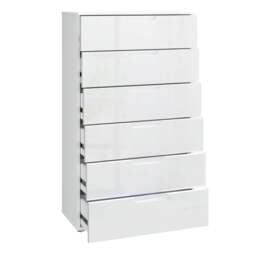 Sienna Chest of 6 Drawers in White Gloss - thumbnail 3