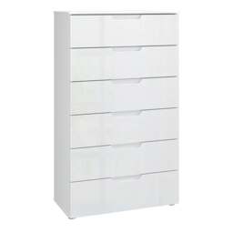 Sienna Chest of 6 Drawers in White Gloss