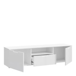 Sienna TV Unit in White and White Gloss - thumbnail 3