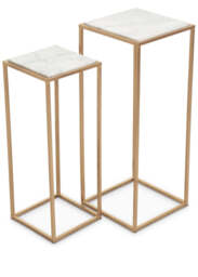 Kingsley White Marble Square Nest (Set of 2) - thumbnail 1