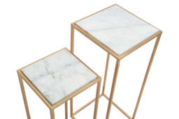 Kingsley White Marble Square Nest (Set of 2) - thumbnail 4