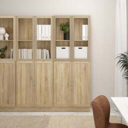 Basic Tall Wide 4 Shelf Bookcase in Oak - thumbnail 5