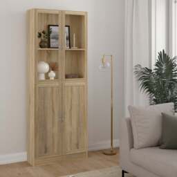 Basic Tall Wide 4 Shelf Bookcase in Oak - thumbnail 3