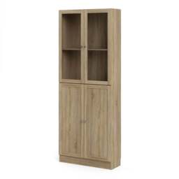 Basic Tall Wide 4 Shelf Bookcase in Oak - thumbnail 2