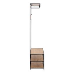 Seaford Clothes Rack with 3 Shelves in Black and Oak - thumbnail 3