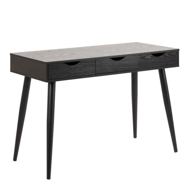Neptun 3 Drawer Office Desk in Black - image 1
