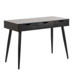 Neptun 3 Drawer Office Desk in Black - thumbnail 1