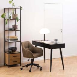 Neptun 3 Drawer Office Desk in Black - thumbnail 5