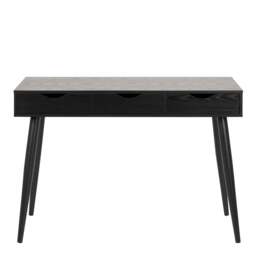 Neptun 3 Drawer Office Desk in Black - thumbnail 2