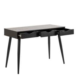 Neptun 3 Drawer Office Desk in Black - thumbnail 4