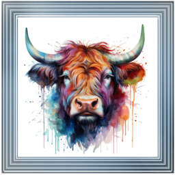 AN1540 HIGHLAND COW COLOUR SPLASH - thumbnail 4