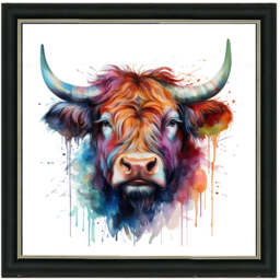 AN1540 HIGHLAND COW COLOUR SPLASH