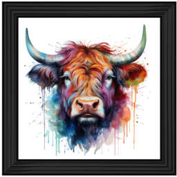 AN1540 HIGHLAND COW COLOUR SPLASH - thumbnail 2