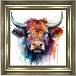 AN1540 HIGHLAND COW COLOUR SPLASH - thumbnail 3