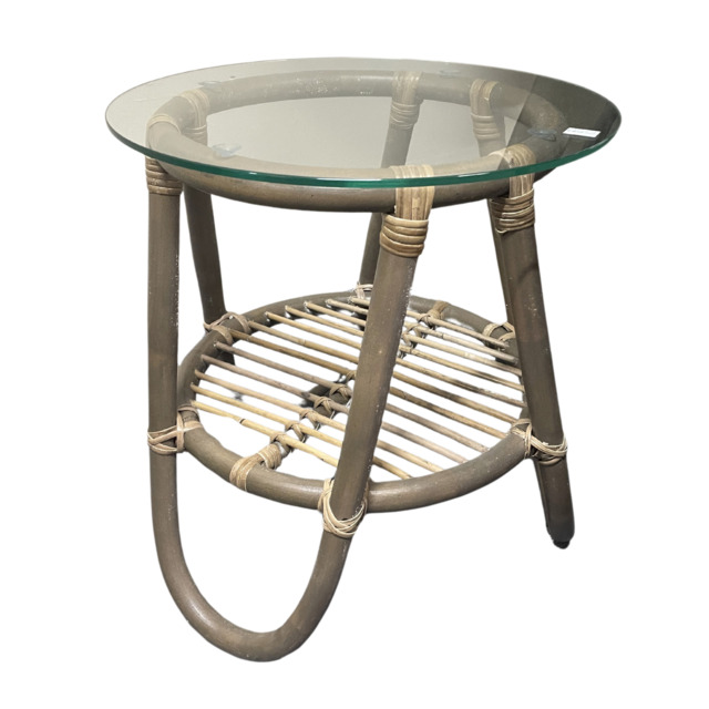 Grevelle Round Side Table - Kubu Grey (2 x boxes)