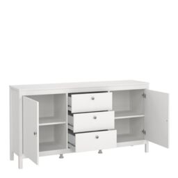 Madrid Sideboard 2 Doors + 3 Drawers in White - thumbnail 3