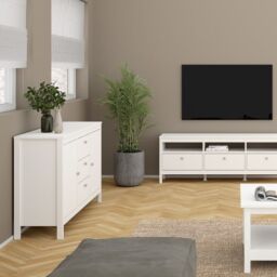 Madrid Sideboard 2 Doors + 3 Drawers in White - thumbnail 1