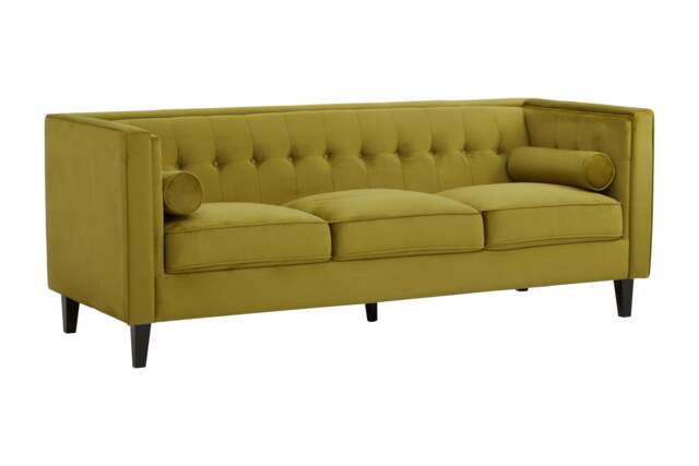 Still 3-Seat Olive Velvet Sofa - image 1