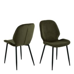 Femke Dining Chairs in Olive Green  Set of 4