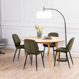 Femke Dining Chairs in Olive Green – Set of 4 - thumbnail 4