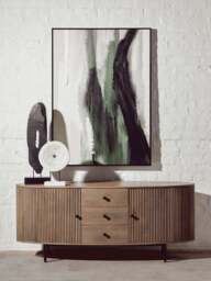 Multi Abstract Art Coloured Textured Sundown Wall Green - thumbnail 5