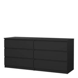 Naia Wide Chest with 6 Drawers in Black Matt - thumbnail 3