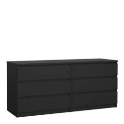 Naia Wide Chest with 6 Drawers in Black Matt - thumbnail 1